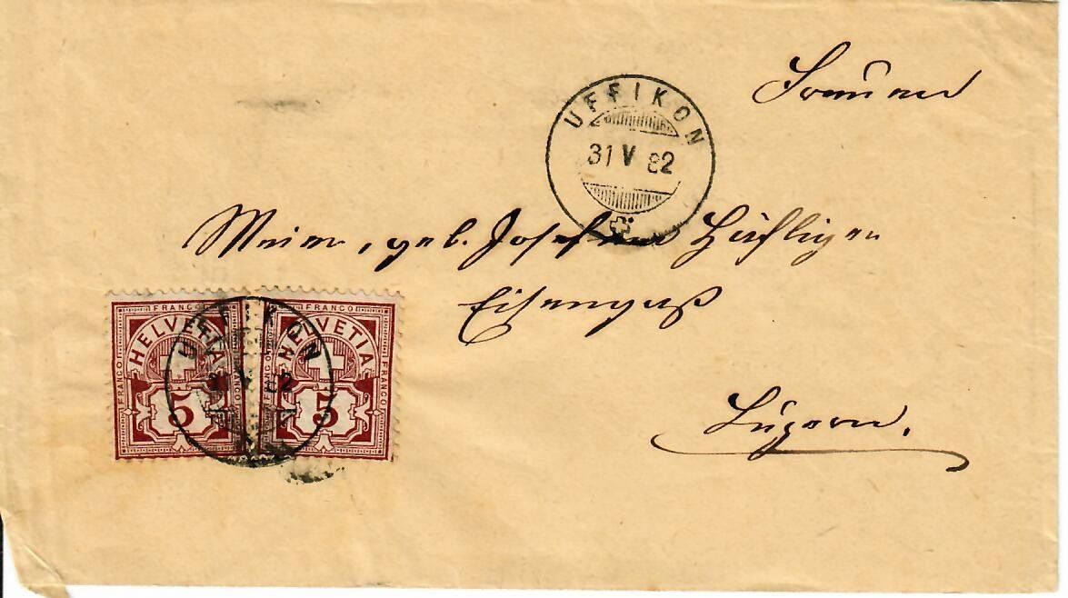 Tutti i francobolli: Brief, Uffikon - Luzern 1882 – Usato da Hochdorf venduto da Ziegel-16