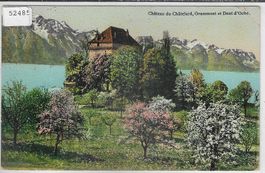 Chateau du Chatelard, Grammont et Dent d'Oche - Litho
