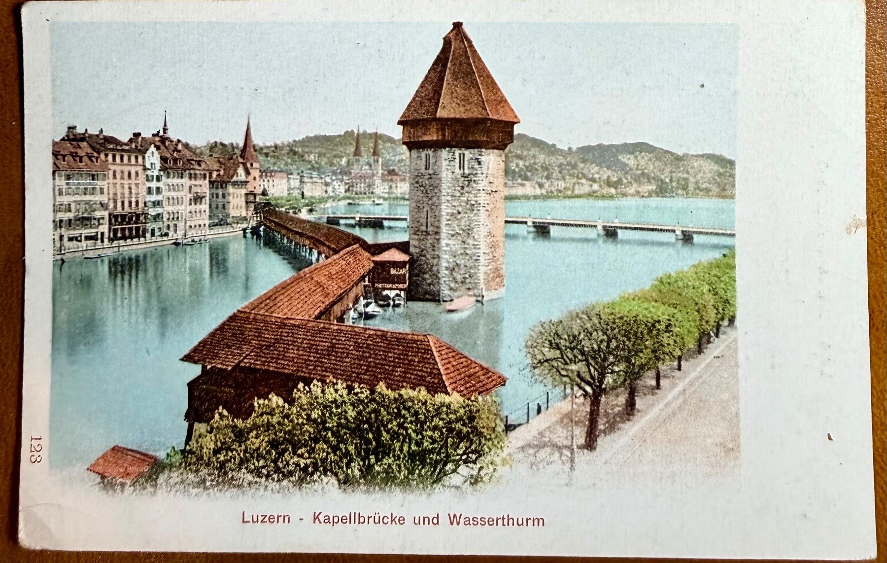 Ansichtskarten: AK: Luzern - kapellbrücke und Wasserturm – Gebraucht aus Lutry von Ediego