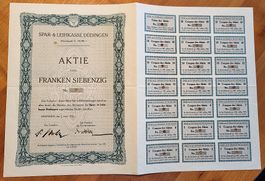Aktie Spar- und Leihkasse Düdingen - 1932