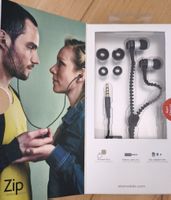 SBS Zip Stereo Earset with Microphone Black New