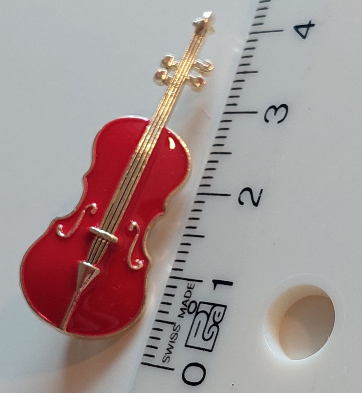 Spille & Fermagli: Brosche Geige Cello Rot-Gold – Nuovo (secondo la descrizione) da Oberwil BL venduto da Kukkaniitty 5