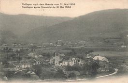 Plaffeien FR nach dem Brand vom 31. Mai 1906