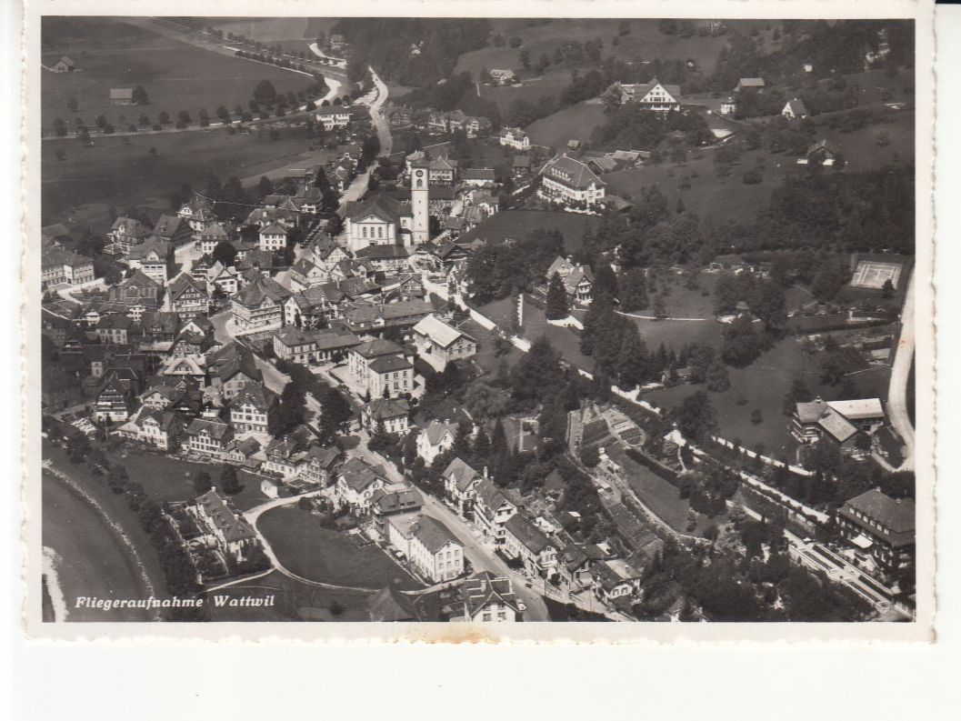 Ansichtskarten: Wattwil Fliegeraufnahme 1936 – Gebraucht aus Bürglen TG von StampGraf
