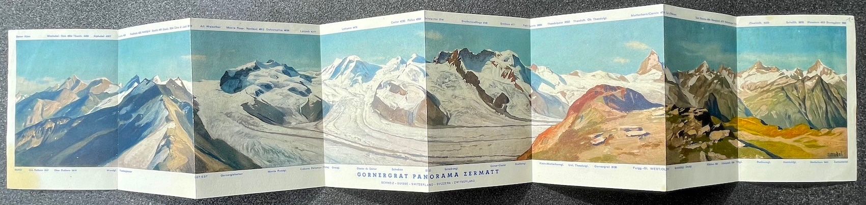 Cartine & Atlanti: Panoramakarte Zermatt - Gornergrat, 1937 – Usato da Burgdorf venduto da Bsb7 1