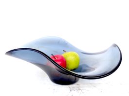 Glas Schale Platte Fruchtschale Früchteschale Mid Century