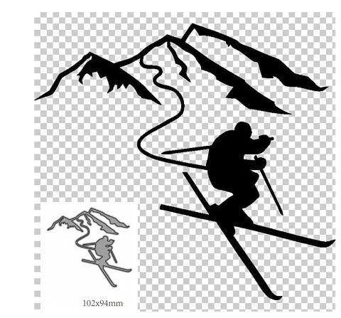 Sciablone: Neue  Stanzschablone Skifahrer / Berge – Nuovo e nell'imballaggio originale da Effretikon venduto da wenuss 2