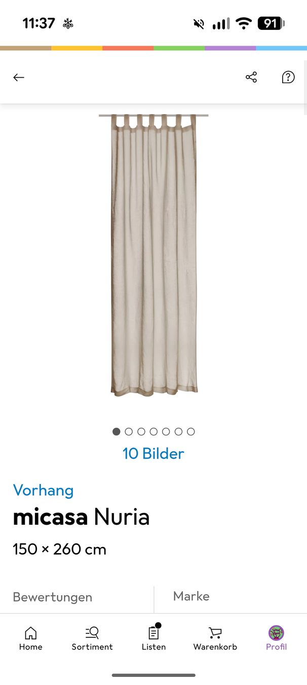 Vorhänge: Gardine Leinen – Neu (gemäss Beschreibung) aus Basel von lis_xs7z