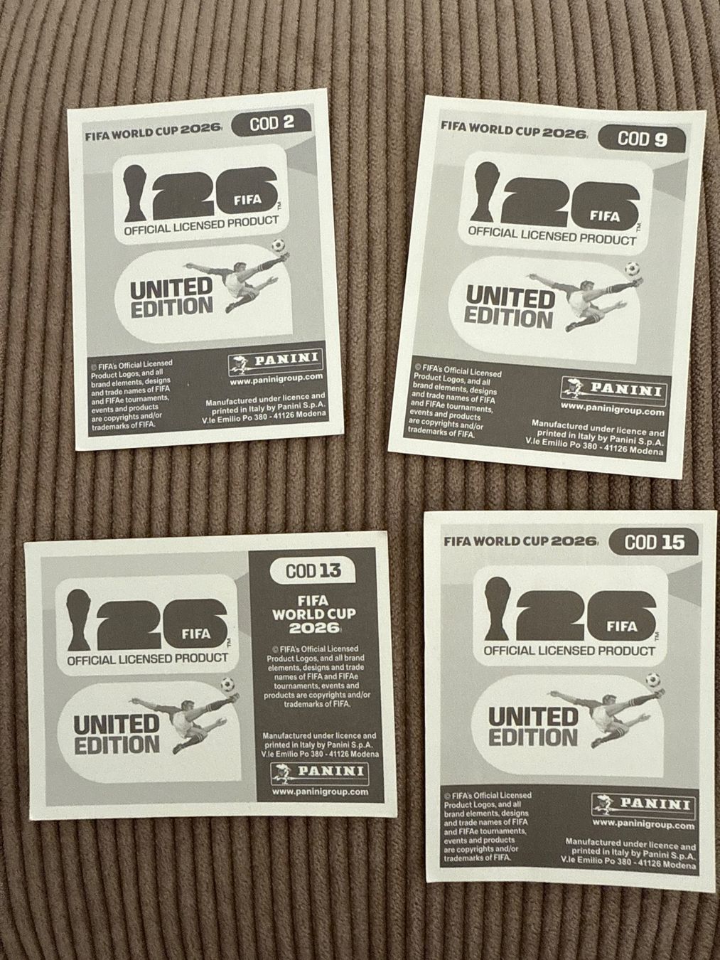 Panini Carte collezionabili: COD 2,9,13,15 – Nuovo e nell'imballaggio originale da Savigny venduto da Kinderboutique