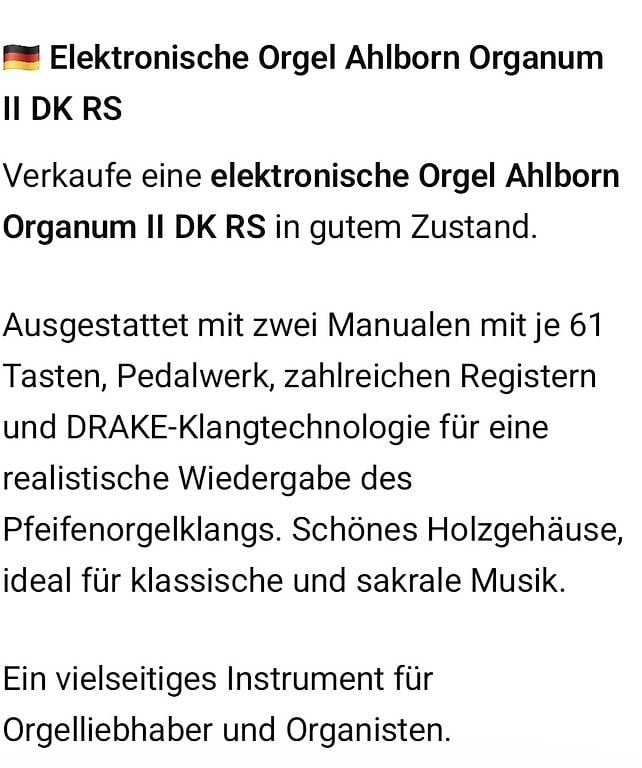 Musikinstrumente: Orgel,Organo Ahlborn – Gebraucht aus Castelrotto von patata3