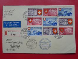 1939: Nr.219-221 LANDI Satzbrief, Swissair-Flug