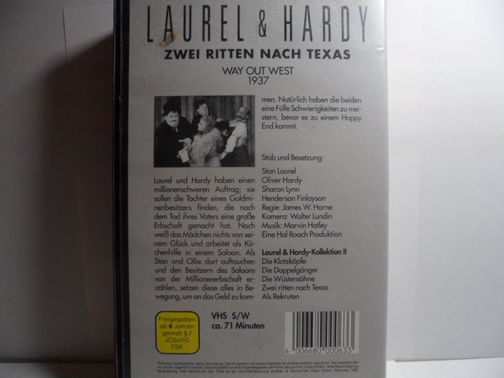Tutti i VHS: VHS  LAUREL  & HARDY  Zwei Ritten nach Texas – Usato da Langnau i. E. venduto da mar_hw58 1