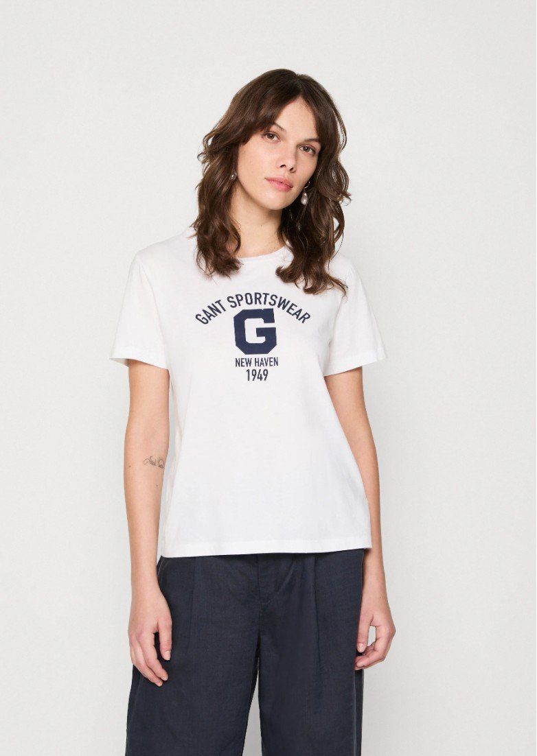 Gant T-Shirts: Gant white t-shirt with print – Gebraucht aus Affoltern am Albis von Katarinushka