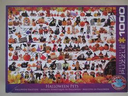 Puzzle 1000 Halloween pets komplett