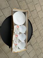 6 Luminarc Tassen mit Untertassen  – Weiß Porzellan -NEU