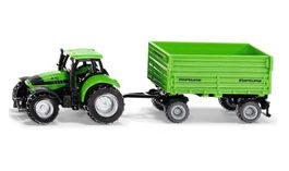 Traktor DEUTZ-FAHR m. Fortuna 2-Achsanhänger, Siku 1606, neu