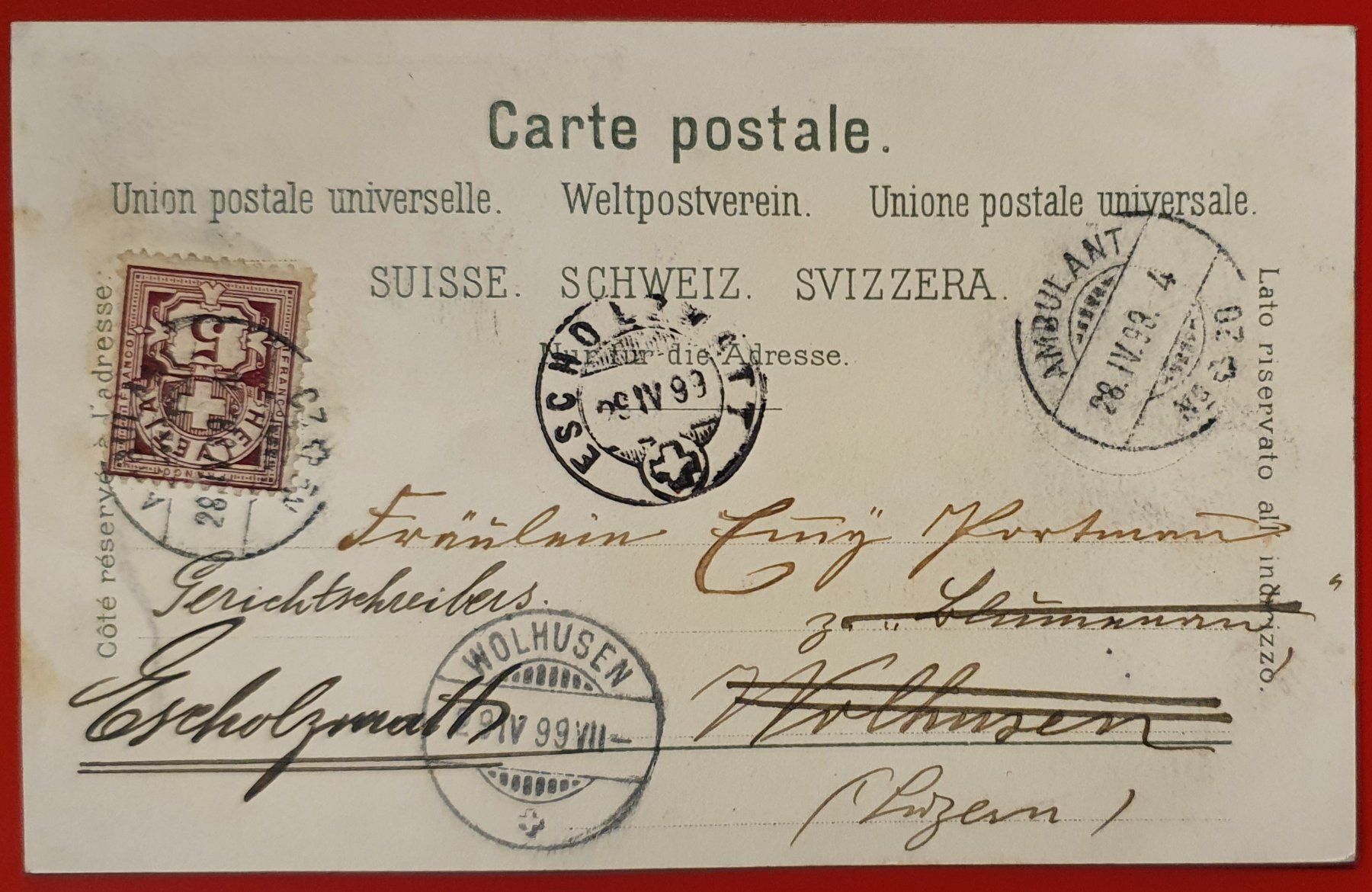 Cartoline postali: Gruss aus Amsteg 1898 – Usato da Kreuzlingen venduto da Rschweiz1 1