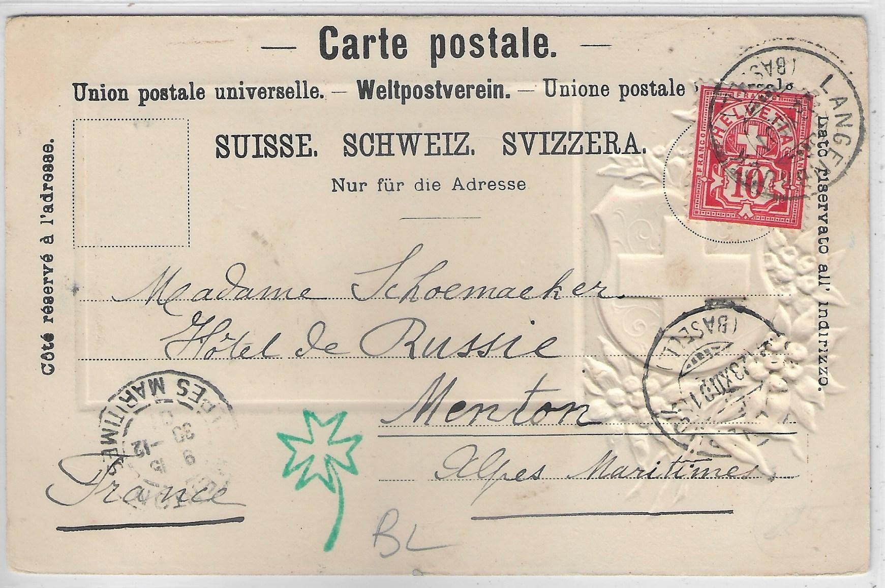 Ansichtskarten: Langenbruck - Generalansicht - Präge-Litho – Gebraucht aus Ettingen von Kartenplanet 1