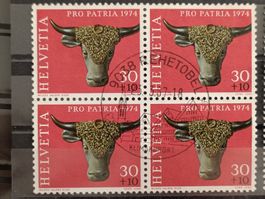 1974 PP Stierkopf Viererblock Vollstempel