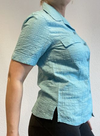 hell blaue Bluse Gr 40 M Frühling Sommer Basic damen 212