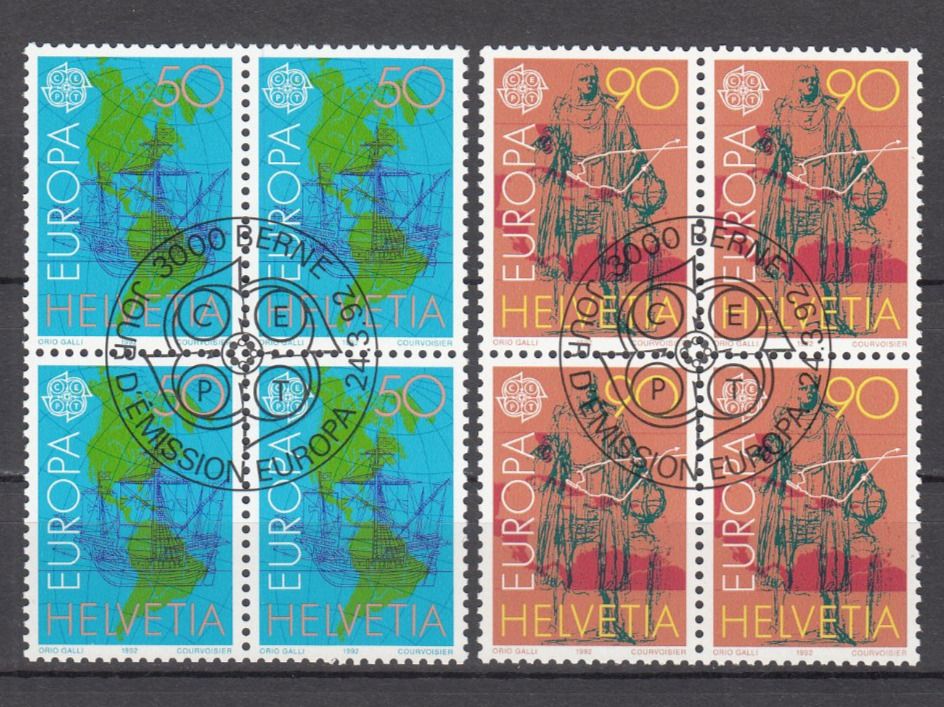 Alle Briefmarken: SBK 826 - 827 im 4er-Block mit ET – Gebraucht aus Bürglen TG von StampGraf