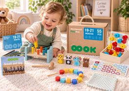 Montessori Play Box 19-21 Monate 55 Teile Holzspielzeug