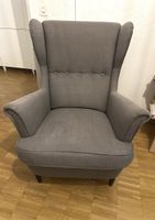 IKEA STRANDMON Ohrensessel Grau Sessel / Lesesessel / Rela