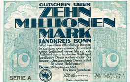 Bonn 10 Mil.Mark Serie A 25.09.1923 VZ-VZ+