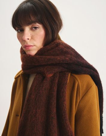 écharpe d'hiver intemporel marron et noir pour femme