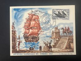 AK Ballonpost 1957 Tag der Briefmarke France-Deut.   (G2436)