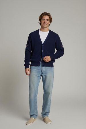 Carlo Colucci Navy Strickjacke - Größe 52