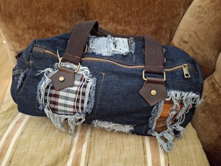 kleine Reisetasche - Handtasche  - Jeans - NEU