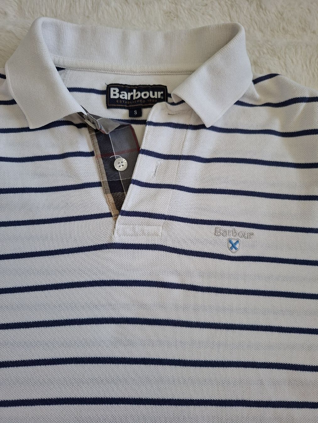 Barbour Magliette Polo: Polo Barbour rayé blanc et bleu taille S  – Usato da Renens VD venduto da ser_j2fn 7