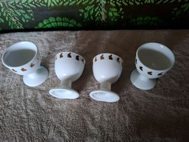 Lindt Eierbecher Set, Porzellan, Goldhasendecor für Sammler