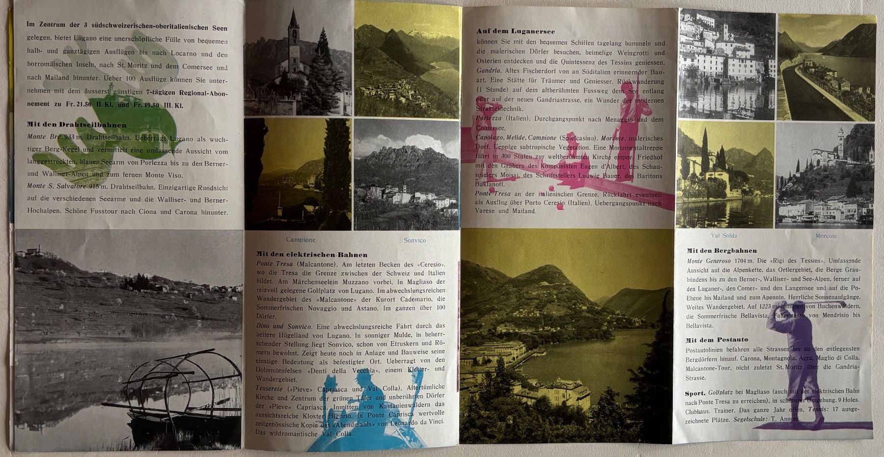 Cartoline postali: Lugano, wunderschöner Tourismus Prospekt – Usato da Frauenfeld venduto da Merk52 2