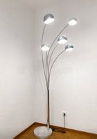 Stehlampe mir Marmorsockel Silber verchromt