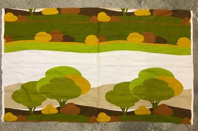 Tessuti: Stoff aus den 70er mit Landschaft Print – Usato da Zürich venduto da gigimai67