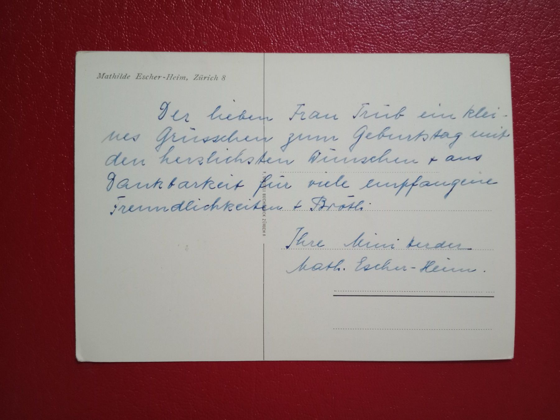 Cartoline postali: Zürich Kreis 8 Mathilde Escher Heim – Usato da Küttigen venduto da Melisch1000 1