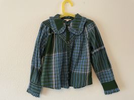 Bonjour Girls Blouse Size 6Y Long Sleeve Check Pattern Cute!