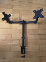 Monitorhalterung Doppelarm schwarz Tischklemme Breite 80cm