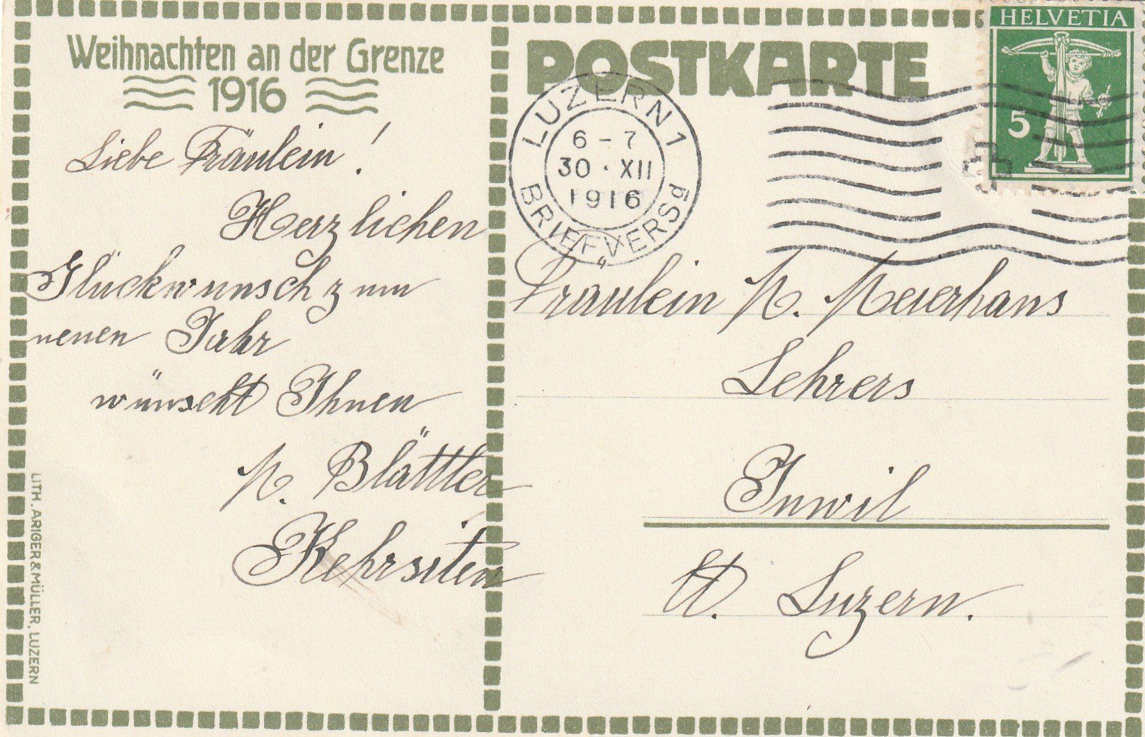 Cartoline postali: Weihnachten an der Grenze – Usato da Rorschacherberg venduto da fratovi2 1