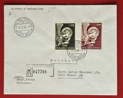 VATIKAN FLUGPOST ERZENGEL GABRIEL STAAD ST GALLEN R-FDC 1968