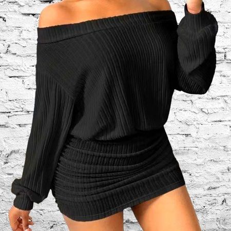 🖤 Eleganz auf Sinnlichkeit – Off-Shoulder Bodycon Kleid 💋✨