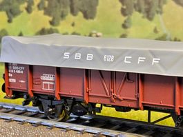 Roco / Bieri 66032.1 __ SBB Planenwagen mit Blache _ Rarität
