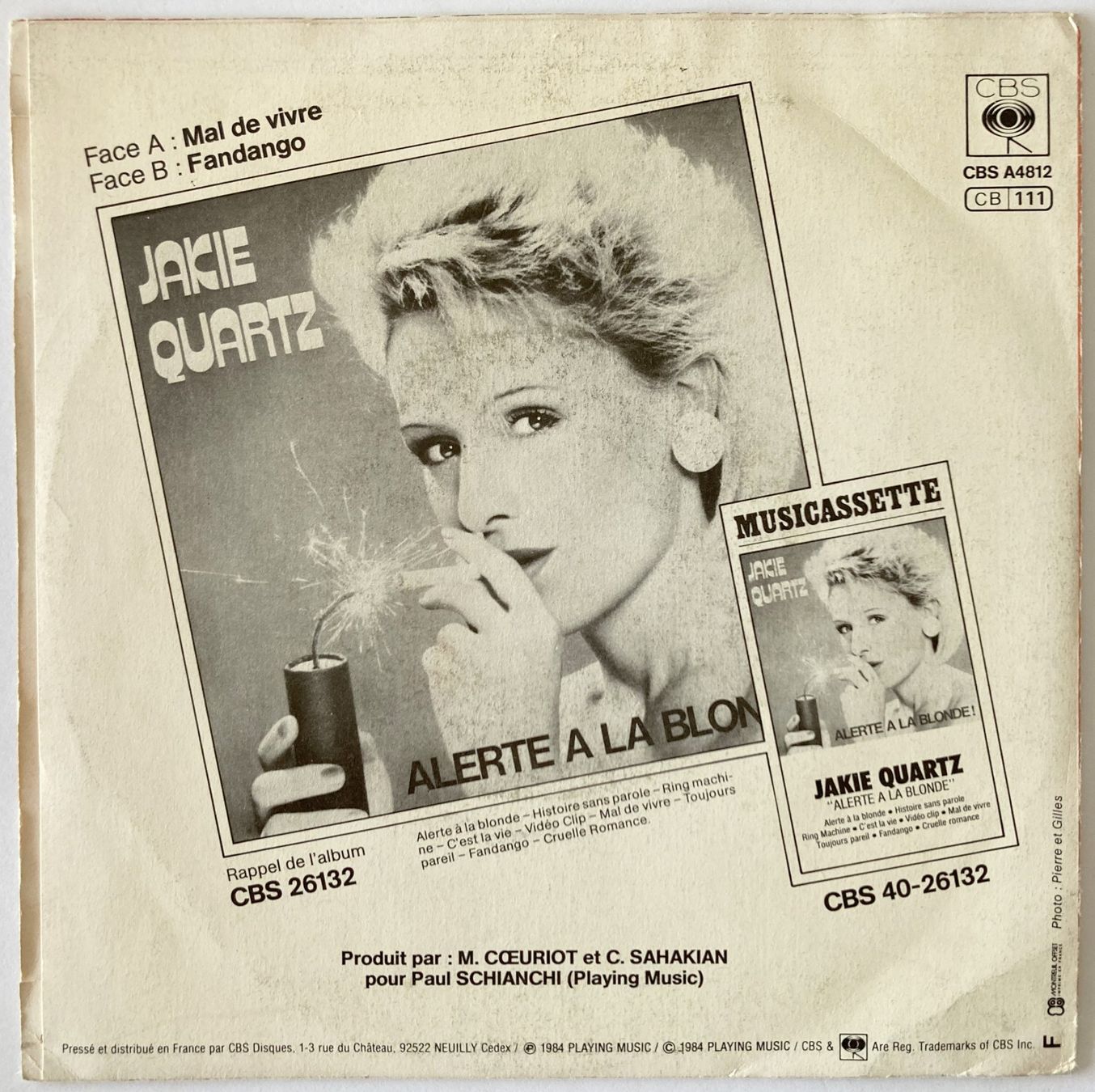 Vinyles: JAKIE QUARTZ - MAL DE VIVRE – D'occasion à Bottens par hotter-than-hell 1