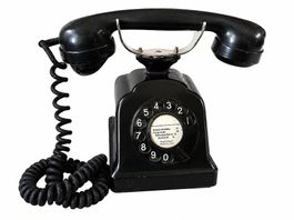 Originales schwarzes Vintage Wählscheibentelefon  PTT Retro