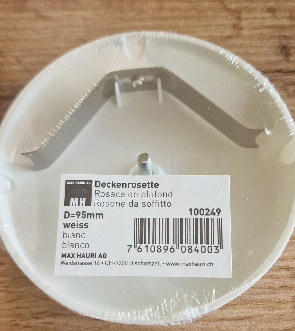 Spine: Deckenrosette weiss D=95mm Marke Max Hauri – Nuovo e nell'imballaggio originale da Ziefen venduto da Ringwraith