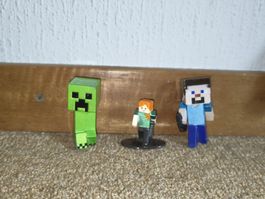 Minecraft Figurines: Steve, Alex, Creeper - Metal Collectibl