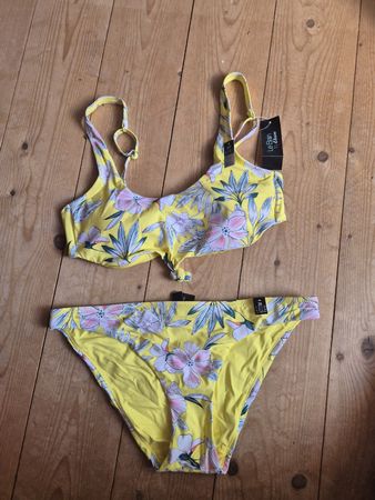 Le Bain Bikini Gr. 38/40 Gelb Blumenmuster Sommer Neu 
