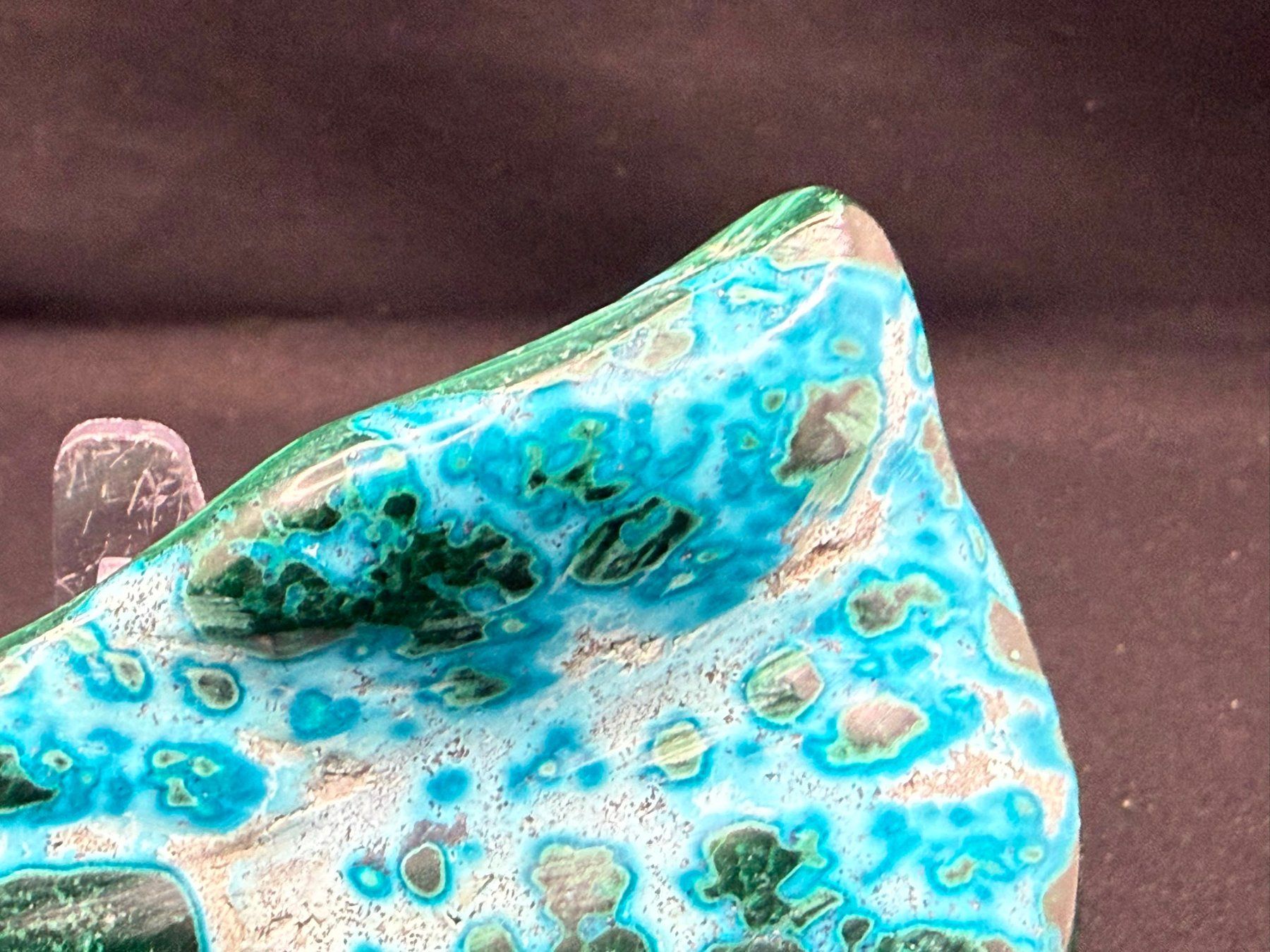 Minéraux & Lithothérapie: Malachit und Chrysocolla poliert – D'occasion à Schinznach Bad par Demerald 2